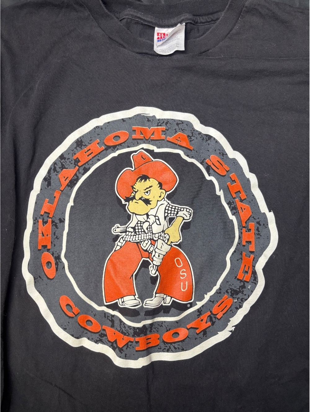 Vintage Oklahoma State Cowboys Graphic T-Shirt Hanes Heavywe